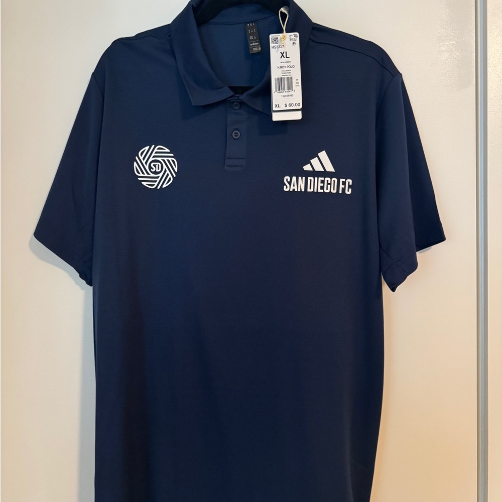 Adidas San Diego FC Navy Polo Shirt XL
